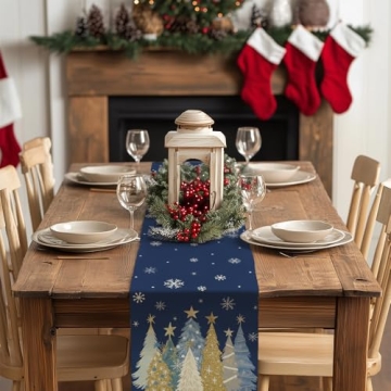 GEEORY Christmas Table Runner - Holiday Table Decor
