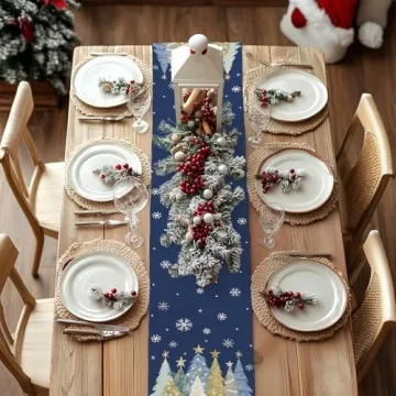 GEEORY Christmas Table Runner - Holiday Table Decor