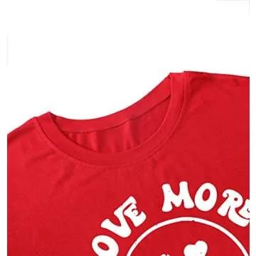MAIHUN Love More Worry Less Valentines Day Shirt