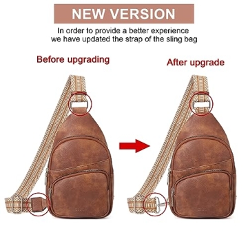 Vegan Leather Sling Bag for Women with Guitar Strap