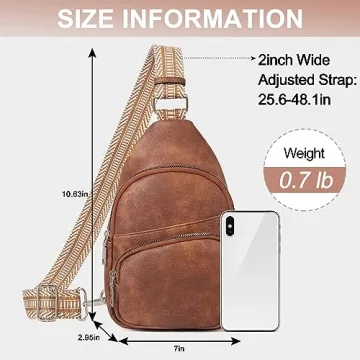 Vegan Leather Sling Bag for Women with Guitar Strap