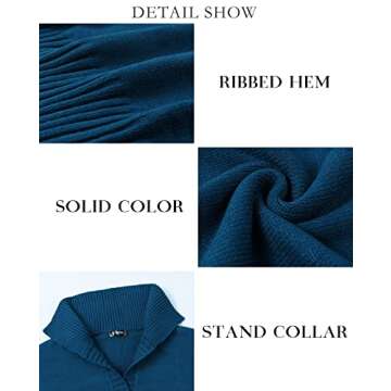 BTFBM Women Casual V Neck Knit Mini Fall Sweater Dresses Long Sleeve Loose Fit Solid Color Ribbed Pullover Jumper Sweaters(Solid Denim Blue, X-Large)