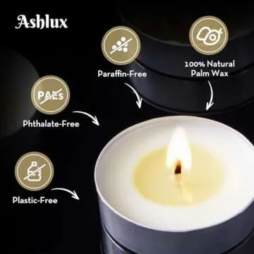 Ashlux Unscented Palm Tea Lights Candles 200 Pack Bulk