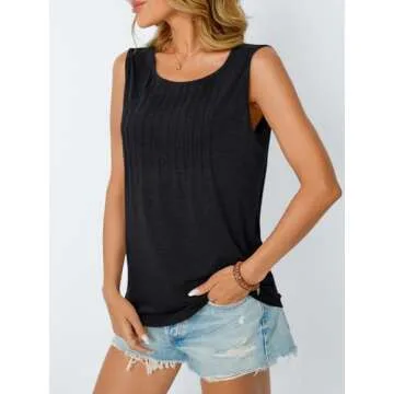 AUTOMET Womens Casual Flowy Tank Tops for Summer