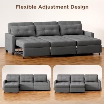 Aiho Convertible Sectional Sleeper Sofa Bed for Living Room