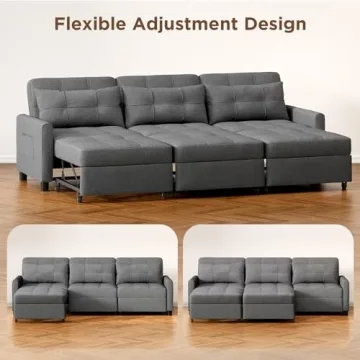 Aiho Convertible Sectional Sleeper Sofa Bed for Living Room