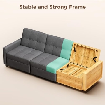 Aiho Convertible Sectional Sleeper Sofa Bed for Living Room