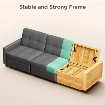 Aiho Convertible Sectional Sleeper Sofa Bed for Living Room