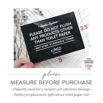 Reilly Originals Small Elegant Septic System Sign - 3.5x5 Inch