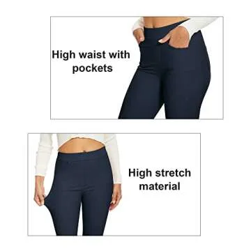 Tagoo Blue Dress Pants Women Business Casual Leggings