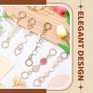 Remuuly 5 Pcs Purse Strap Extender Golden Bag Extender Chain Metal Bag Replacement Handbag Chain Purse Making Supplies(Classic)