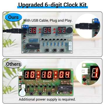 MiOYOOW 6-Digit DIY Digital Clock Kit for Beginners to Practice Soldering Skills