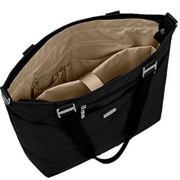 Baggallini unisex adult Travel Bag Avenue Tote, Black, One Size US