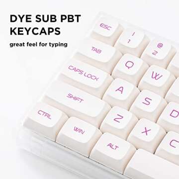 YUNZII KC68 Hot Swappable Mechanical Keyboard 68-Key Gaming Keyboard with Translucent ABS Keyboard Case, RGB Backlit for Mac/Win/Gamers (Gateron Yellow Switch, Translucent Lavender)