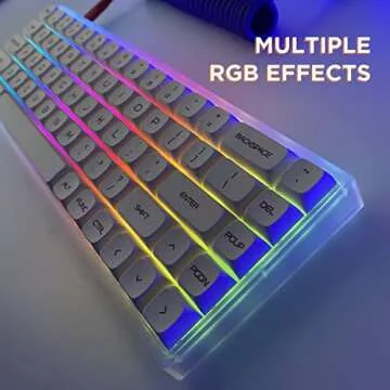 YUNZII KC68 Hot Swappable Mechanical Keyboard 68-Key Gaming Keyboard with Translucent ABS Keyboard Case, RGB Backlit for Mac/Win/Gamers (Gateron Yellow Switch, Translucent Lavender)