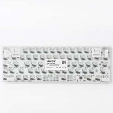 YUNZII KC68 Hot Swappable Mechanical Keyboard 68-Key Gaming Keyboard with Translucent ABS Keyboard Case, RGB Backlit for Mac/Win/Gamers (Gateron Yellow Switch, Translucent Lavender)