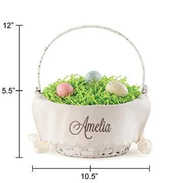Custom Name Easter Basket for Kids and Adults | Scallop Linen