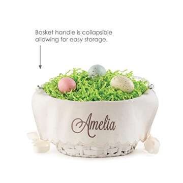 Custom Name Easter Basket for Kids and Adults | Scallop Linen
