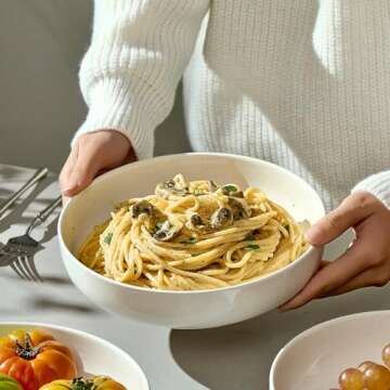 Gencywe 8.3" Pasta Bowls Set of 4 - 34 oz Ceramic Serving Bowls for All Occasions