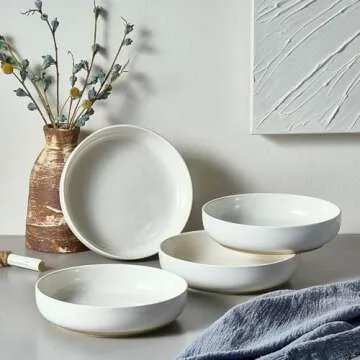 Gencywe 8.3" Pasta Bowls Set of 4 - Elegant & Durable