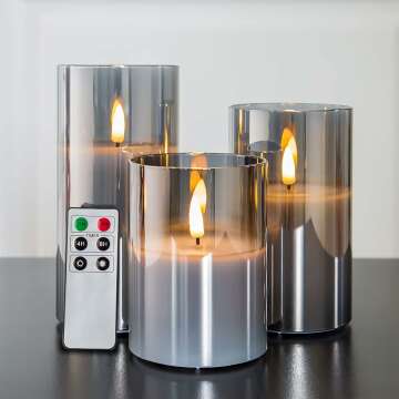Eywamage Flameless Candles - Remote & LED Set of 3