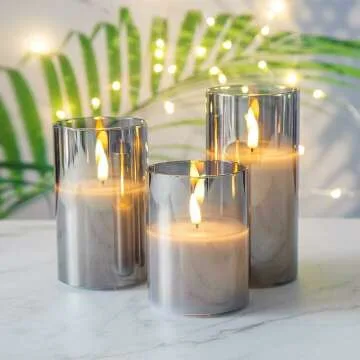 Eywamage Flameless Candles - Remote & LED Set of 3