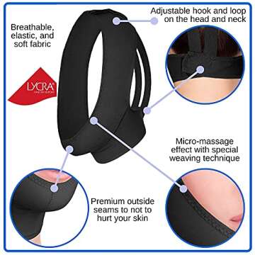 Post Surgical Chin Strap Bandage for Women - Neck and Chin Compression Garment Wrap - Face Slimmer, Jowl Tightening (M)