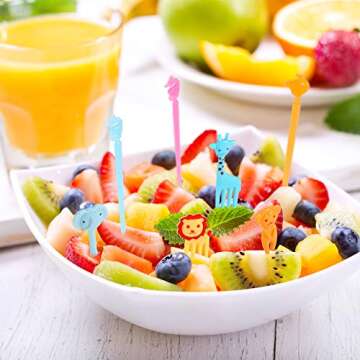 Patelai 80 Animal Fruit Food Picks - Perfect for Parties