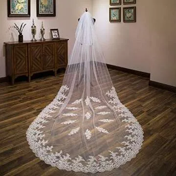 EllieHouse Women's Custom Made Long 2 Tier Wedding Bridal Veil With MetaL Comb Ivory E69IV