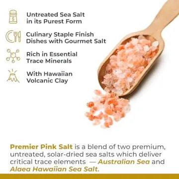 Premier Research Labs Pink Salt – Hawaiian Red Alaea Sea Salt Blend for Food, Cooking, and Eating – Flaky, Unrefined, and Additive-Free, 12 oz