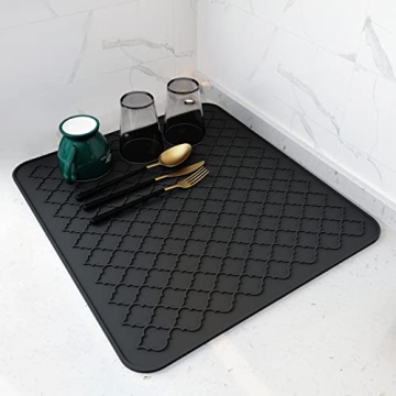 AMOAMI-Dish Drying Mats for Kitchen Counter-Silicone Dish Drying Mat-Kitchen Dish Drying Pad Heat Re...