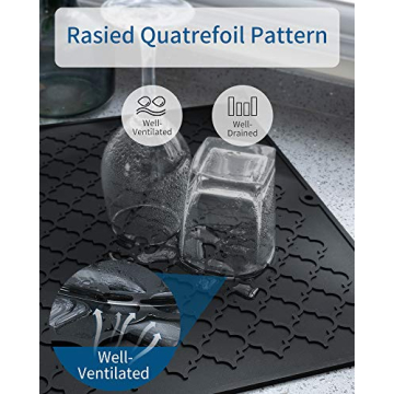 AMOAMI Dish Drying Mat Silicone Kitchen Gadget for Easy Use