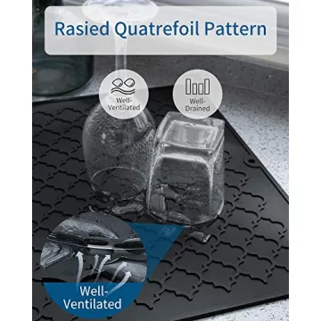 AMOAMI Dish Drying Mat Silicone Kitchen Gadget for Easy Use