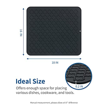 AMOAMI Dish Drying Mat Silicone Kitchen Gadget for Easy Use