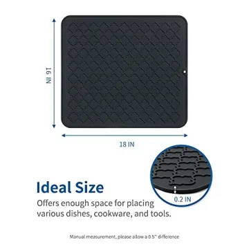 AMOAMI Dish Drying Mat Silicone Kitchen Gadget for Easy Use