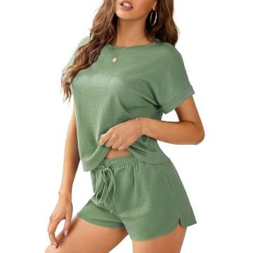 Aifer Women’s Waffle Knit Pajama Set for Ultimate Comfort