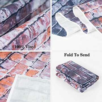 Dudaacvt Graffiti Photography Backdrop, 10x10 ft Colorful Brick Wall Vintage Cement Floor Backdrop for Studio Props Photo Background