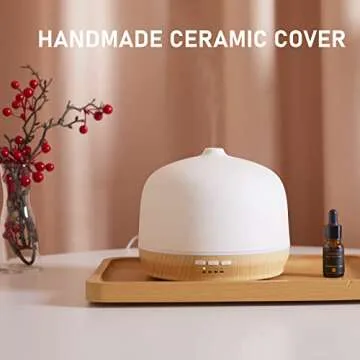 Kakoda Ceramic Essential Oil Diffusers for Home - 500ml Ultrasonic Aroma Defuser with Timers