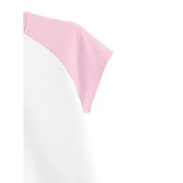 Remidoo Women's Casual Short Sleeve Angel Print Rib Knit Crop Top T-Shirt White Pink X-Small