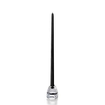 Yummi Black Taper Candles - 18 Inch Set of 12 for Elegant Events