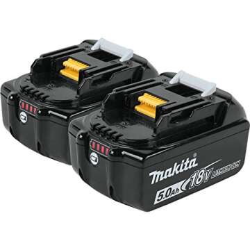 Makita BL1850B2DC2 18V LXT® Lithium-Ion Battery and Dual Port Charger Starter Pack (5.0Ah)