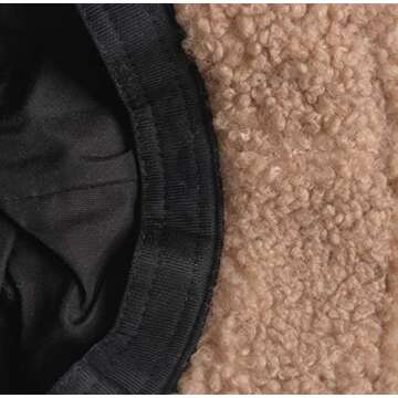 ChezAbbey Faux Fur Bucket Hat, Fuzzy Furry Winter Warm Fisherman Cap, Fluffy Teddy Sherpa Clothe Hats for Women Men Girls Khaki