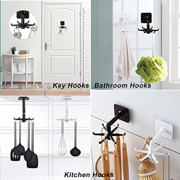 Bibibi 360 Rotatable Wall Hooks for Easy Organization