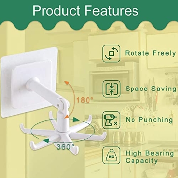 Bibibi 360 Rotatable Wall Hooks for Easy Organization