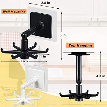 Bibibi 360 Rotatable Wall Hooks for Easy Organization