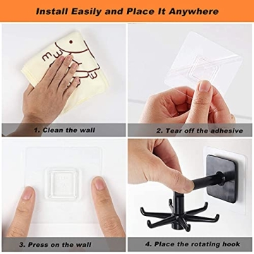 Bibibi 360 Rotatable Wall Hooks for Easy Organization
