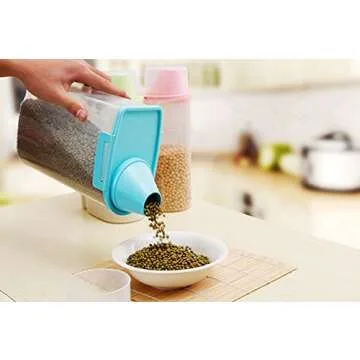 PISSION Moisture-Proof Pet Food Storage Container with Cup