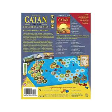CATAN Explorers & Pirates Board Game Expansion - Set Sail on Epic Adventures! Strategy Game, Family Game for Kids and Adults, Ages 12+, 3-4 Players, 90 Minute Playtime, Made by CATAN Studio