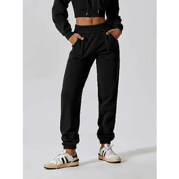 ABOCIW Women's Two Piece Outfits Sweatsuit Fleece Long Sleeve Zip Up Hoodies Cropped Sweatshirts Sweatpants Jogger Set