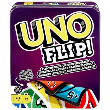 Mattel Games UNO Flip! Card Game for Kids, Adults & Family Night with Double-Sided Cards in Collecti...
